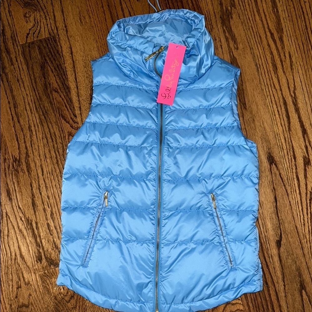Lilly Pulitzer palm Paradise vest in Zanzibar blue XXS NWT - Picture 4 of 12